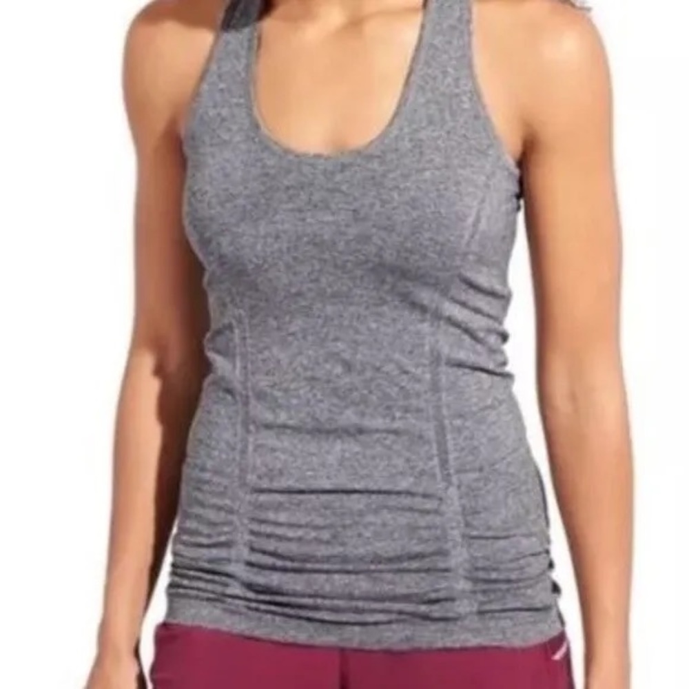 Athleta Fastest Track Ruched Tank Color Gray Size XS